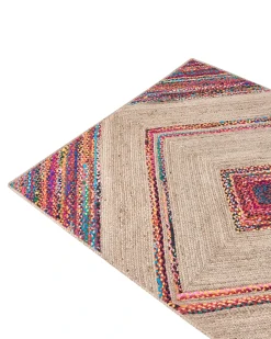 Sale Beliani Tappeto RAIGAD Multicolore 160 x 230 cm Iuta Beige Multicolore