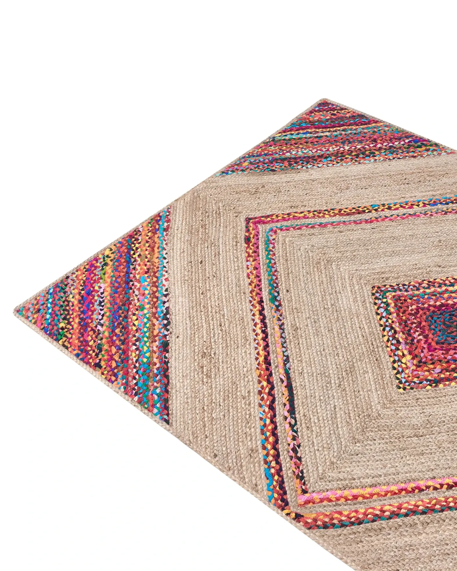 Sale Beliani Tappeto RAIGAD Multicolore 160 x 230 cm Iuta Beige Multicolore