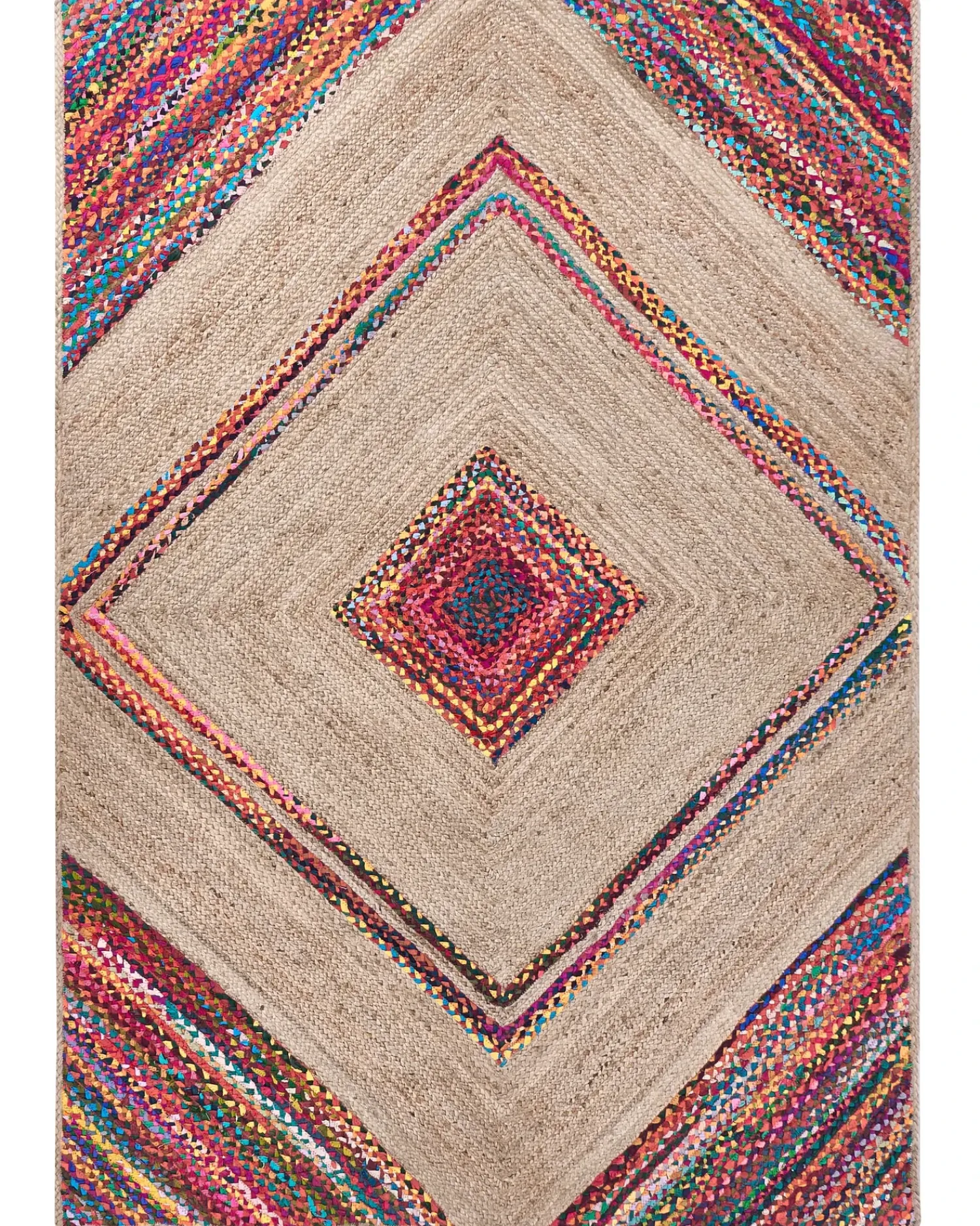 Sale Beliani Tappeto RAIGAD Multicolore 160 x 230 cm Iuta Beige Multicolore
