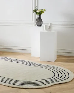 Clearance Beliani Tappeto RAMZAN Beige 200 x 300 cm Viscosa Beige Nero