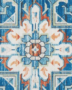 Beliani Tappeto RITAPURAM Multicolore Arancione Beige Blu
