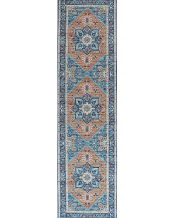 Beliani Tappeto RITAPURAM Multicolore Arancione Beige Blu