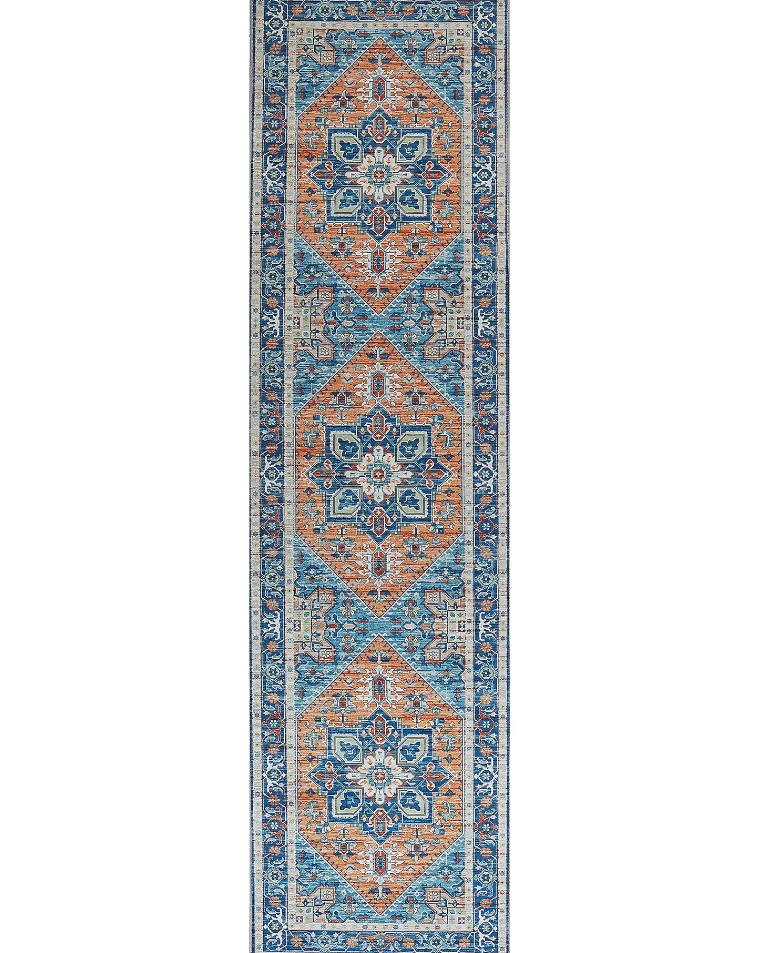 Beliani Tappeto RITAPURAM Multicolore Arancione Beige Blu