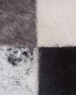 Online Beliani Tappeto RIZE Multicolore Pelle naturale Grigio Marrone Nero Multicolore