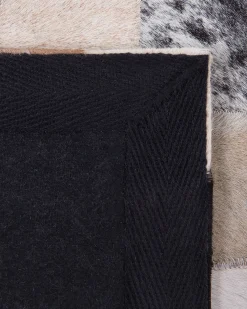 Online Beliani Tappeto RIZE Multicolore Pelle naturale Grigio Marrone Nero Multicolore