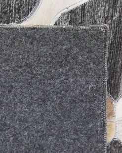 Best Beliani Tappeto ROLUNAY Grigio scuro Pelle naturale Beige Grigio