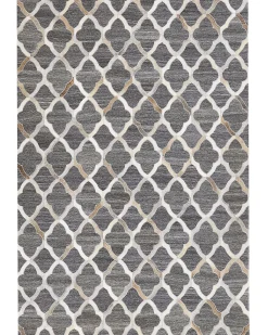Best Beliani Tappeto ROLUNAY Grigio scuro Pelle naturale Beige Grigio