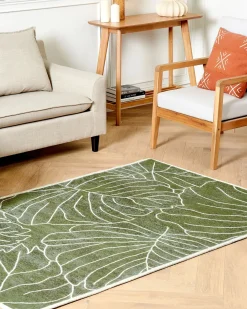 New Beliani Tappeto SARMIN Verde 200 x 300 cm Cotone Bianco Verde