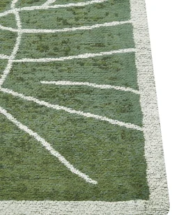 New Beliani Tappeto SARMIN Verde 200 x 300 cm Cotone Bianco Verde
