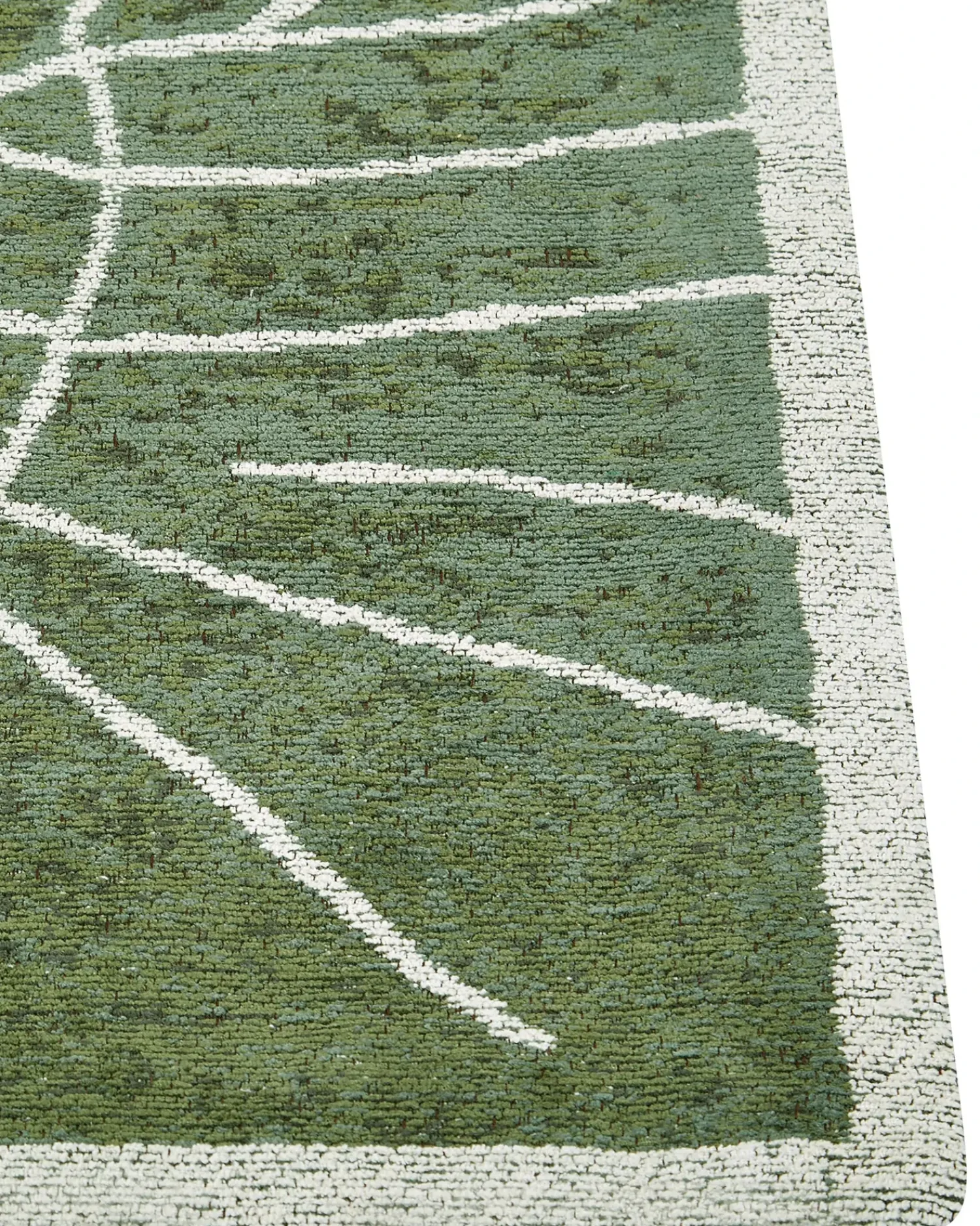 New Beliani Tappeto SARMIN Verde 200 x 300 cm Cotone Bianco Verde