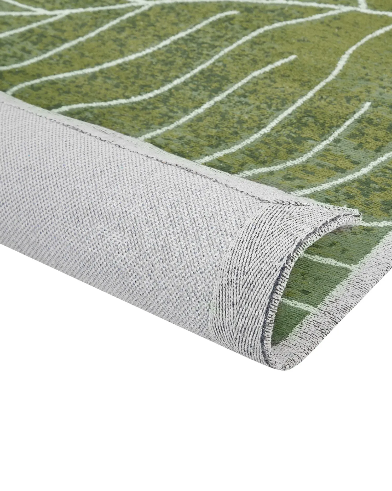 New Beliani Tappeto SARMIN Verde 200 x 300 cm Cotone Bianco Verde