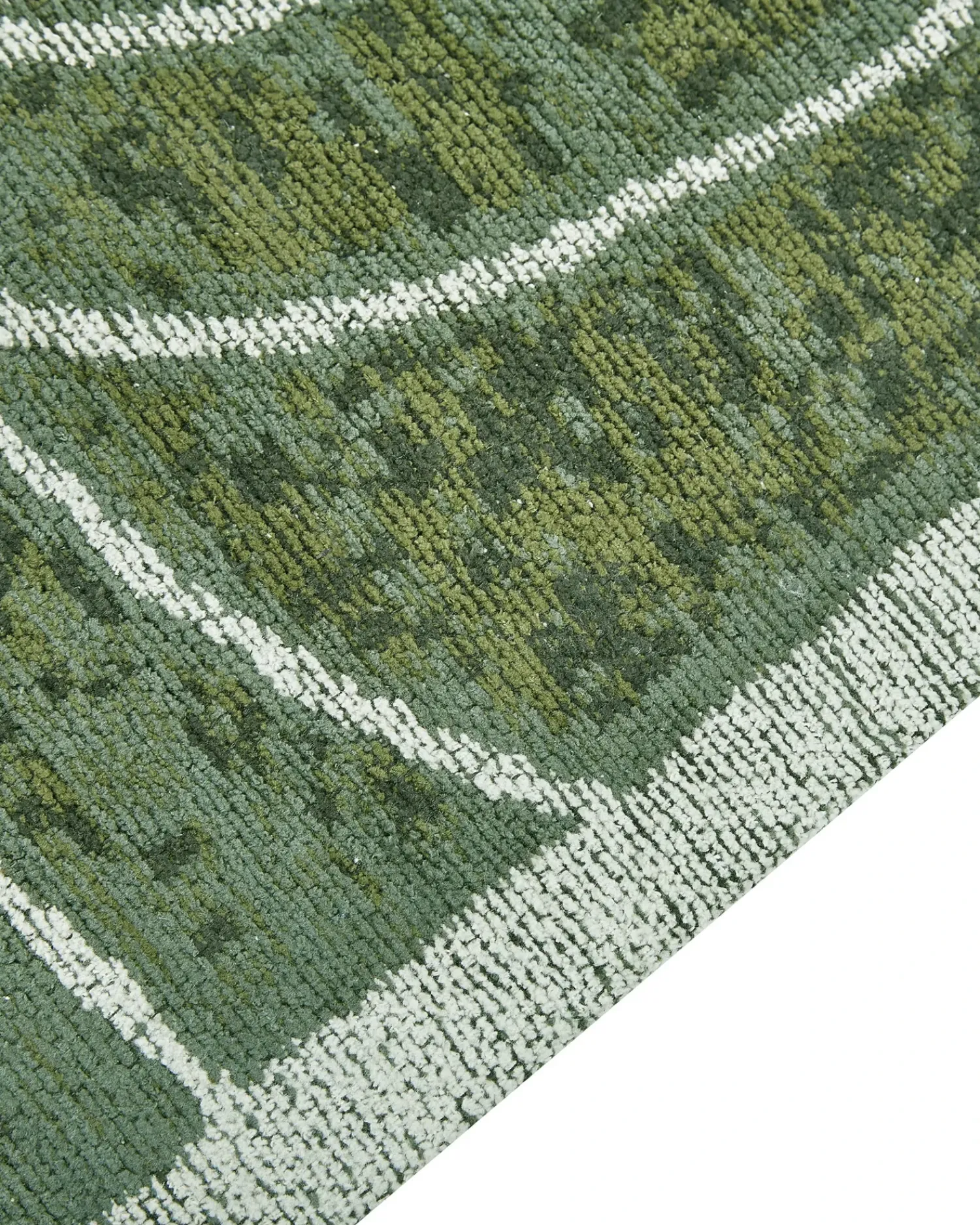 New Beliani Tappeto SARMIN Verde 200 x 300 cm Cotone Bianco Verde