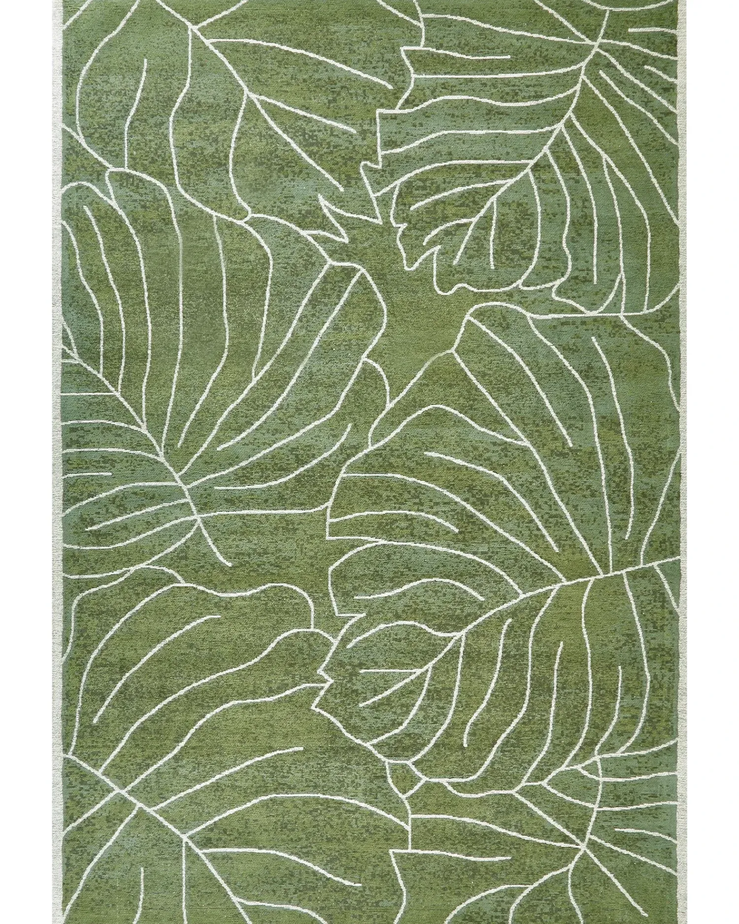 New Beliani Tappeto SARMIN Verde 200 x 300 cm Cotone Bianco Verde