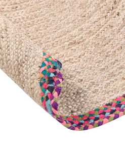 Clearance Beliani Tappeto SATARA Multicolore ø 120 cm Iuta Beige Multicolore