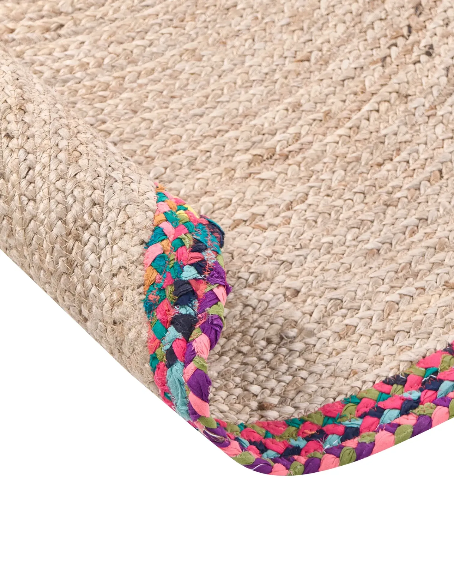 Clearance Beliani Tappeto SATARA Multicolore ø 120 cm Iuta Beige Multicolore