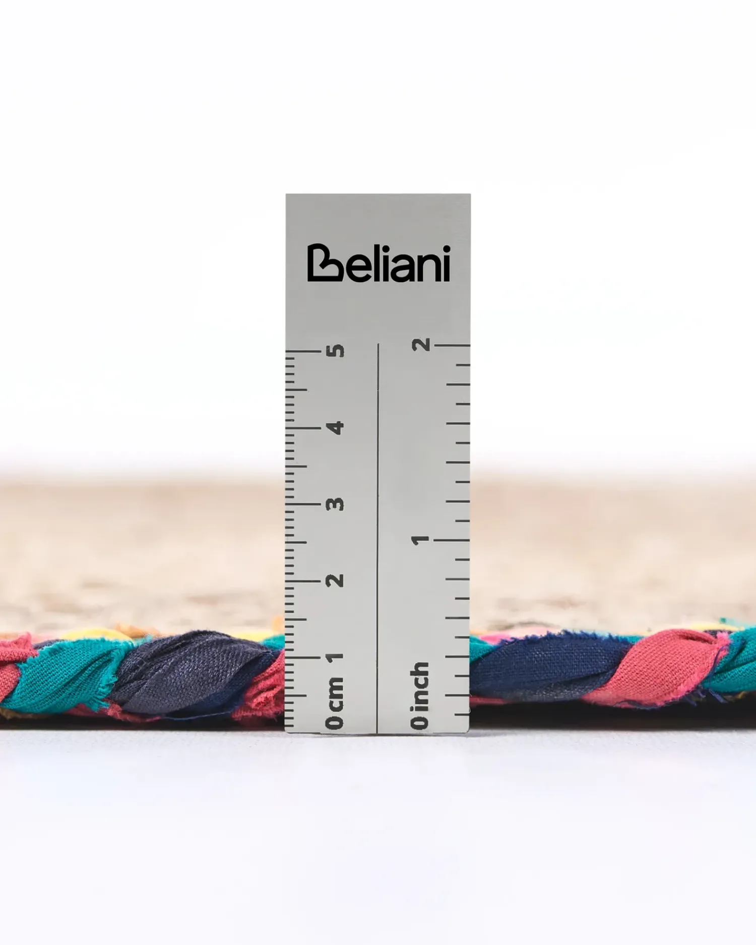 Clearance Beliani Tappeto SATARA Multicolore ø 120 cm Iuta Beige Multicolore