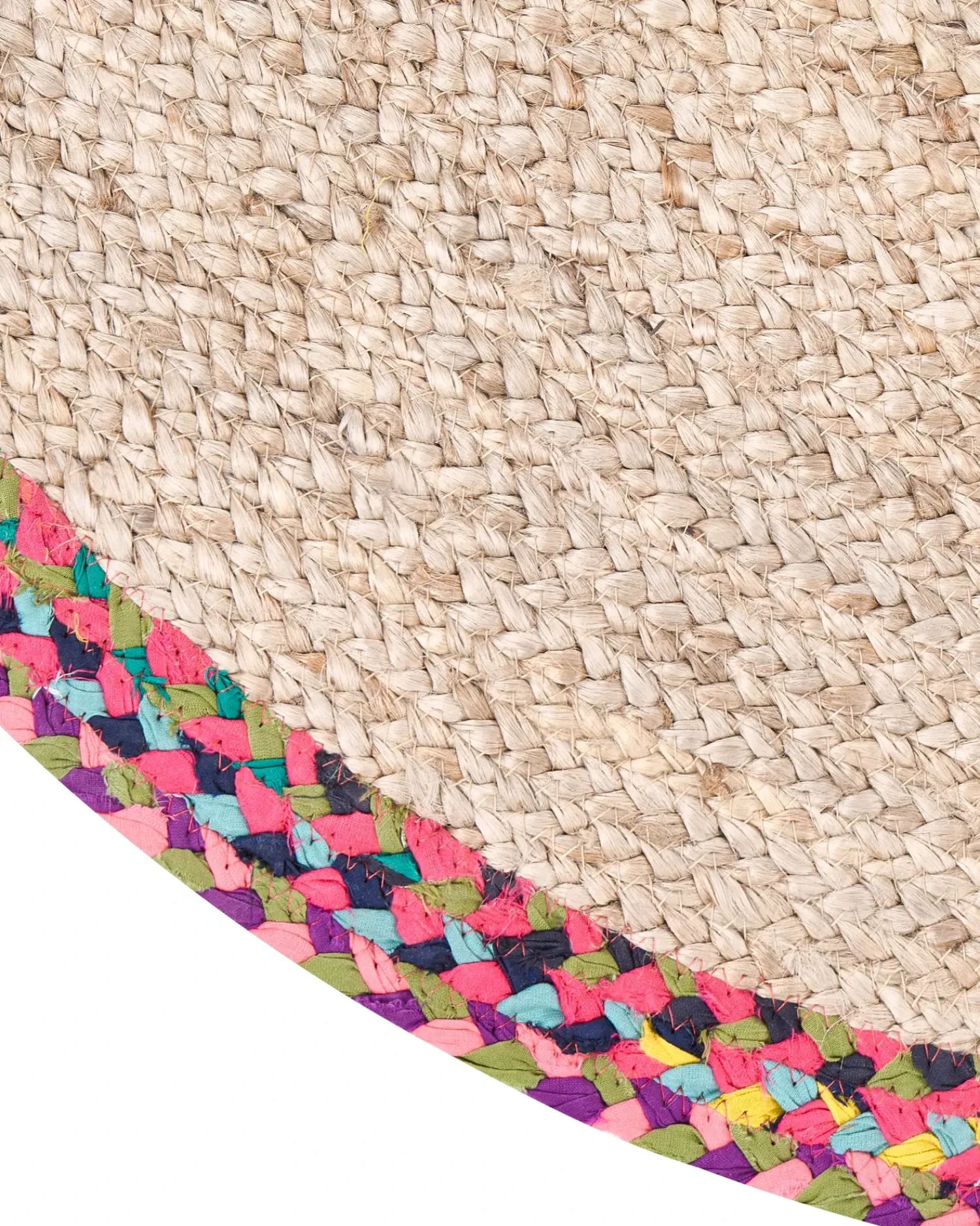 Clearance Beliani Tappeto SATARA Multicolore ø 120 cm Iuta Beige Multicolore