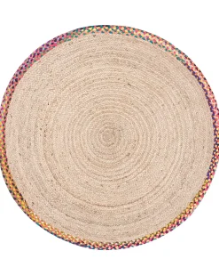 Clearance Beliani Tappeto SATARA Multicolore ø 120 cm Iuta Beige Multicolore