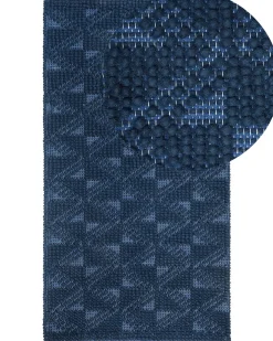 New Beliani Tappeto SAVRAN marino 80 x 150 cm Lana Blu