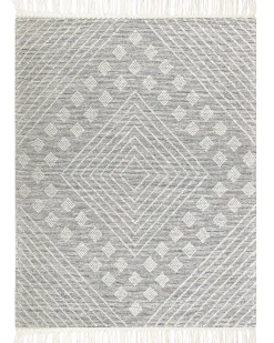 Online Beliani Tappeto SAVUR Grigio 160 x 230 cm Lana Bianco Grigio