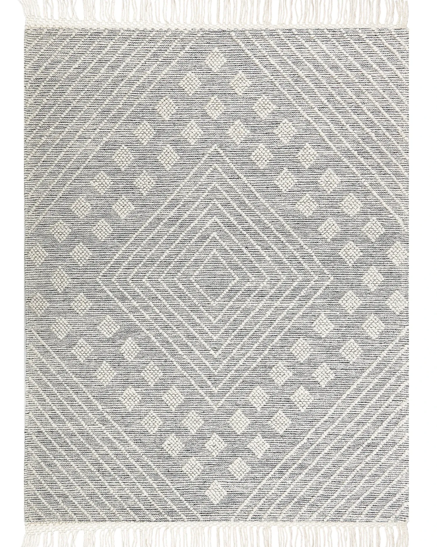 Online Beliani Tappeto SAVUR Grigio 160 x 230 cm Lana Bianco Grigio