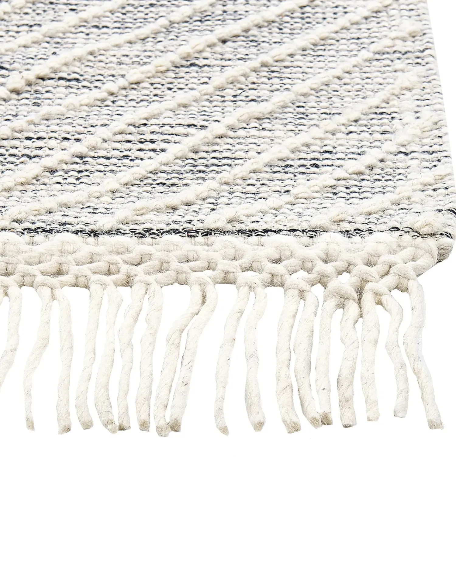 Online Beliani Tappeto SAVUR Grigio 160 x 230 cm Lana Bianco Grigio