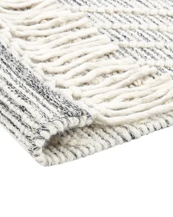 Online Beliani Tappeto SAVUR Grigio 160 x 230 cm Lana Bianco Grigio