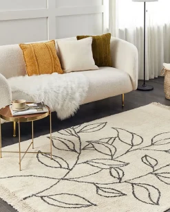 Online Beliani Tappeto SAZLI Beige Cotone Beige Nero