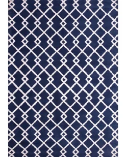 New Beliani Tappeto SERRES Blu Bianco Blu