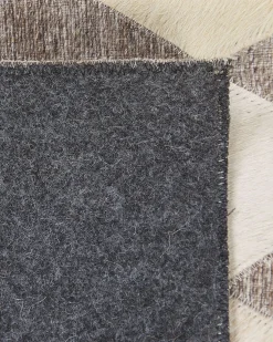 Best Beliani Tappeto SESLICE Beige Pelle naturale Beige Marrone