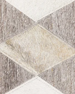 Best Beliani Tappeto SESLICE Beige Pelle naturale Beige Marrone