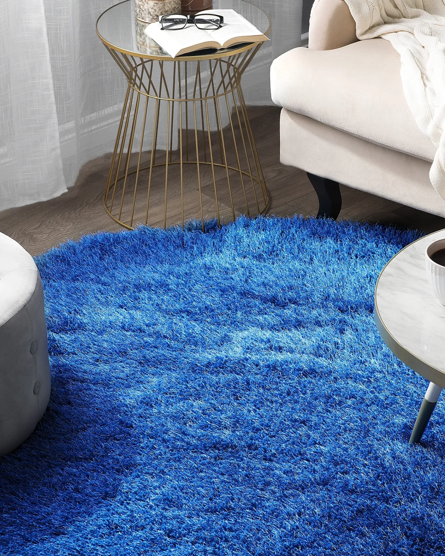 Hot Beliani Tappeto Shaggy CIDE Blu