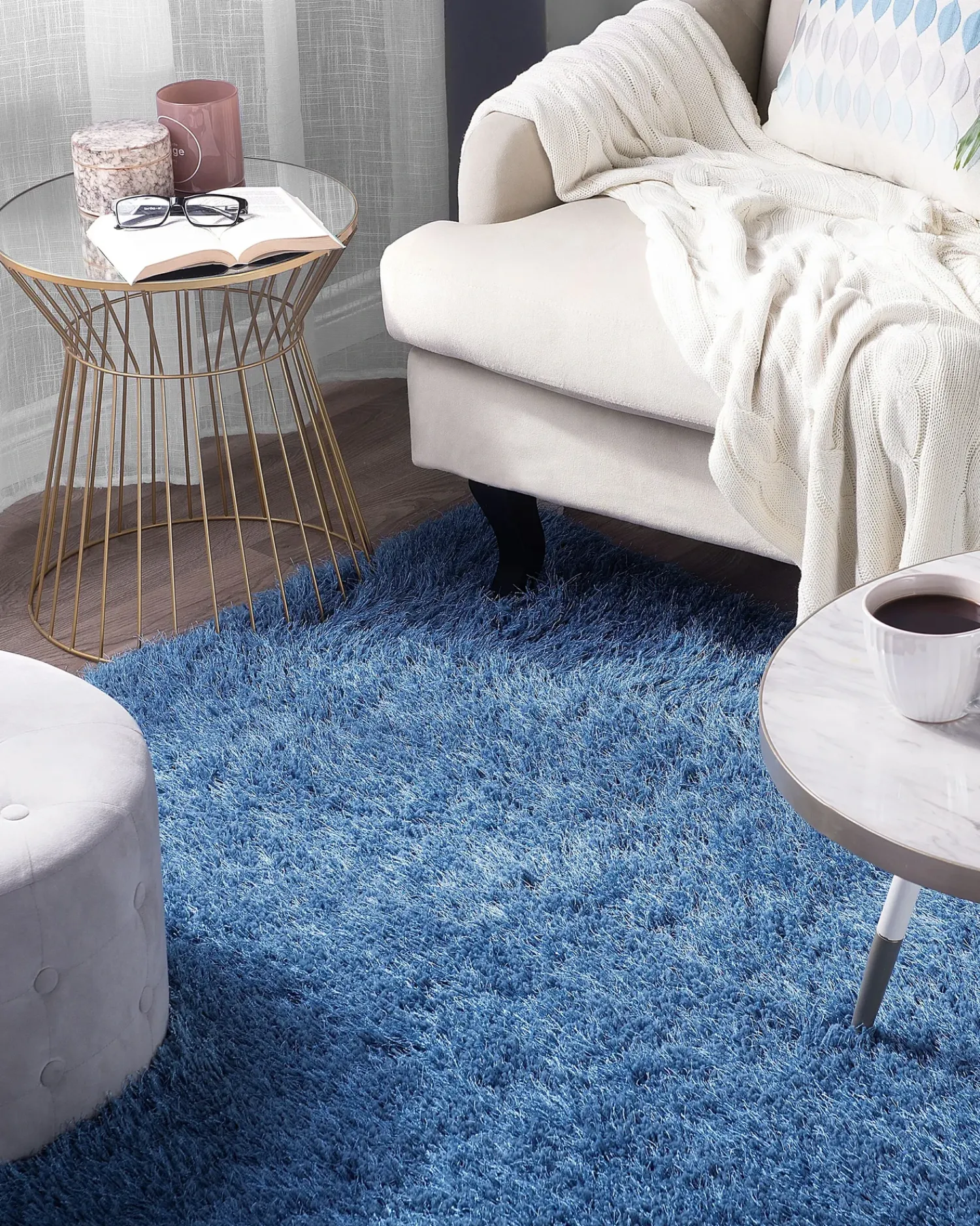 Discount Beliani Tappeto Shaggy CIDE Blu