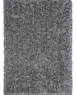 Hot Beliani Tappeto Shaggy CIDE Nero/Bianco Bianco Nero