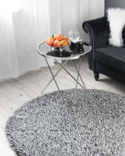 Beliani Tappeto Shaggy CIDE Nero/Bianco Bianco Nero