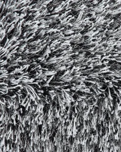 Beliani Tappeto Shaggy CIDE Nero/Bianco Bianco Nero