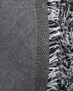 Beliani Tappeto Shaggy CIDE Nero/Bianco Bianco Nero