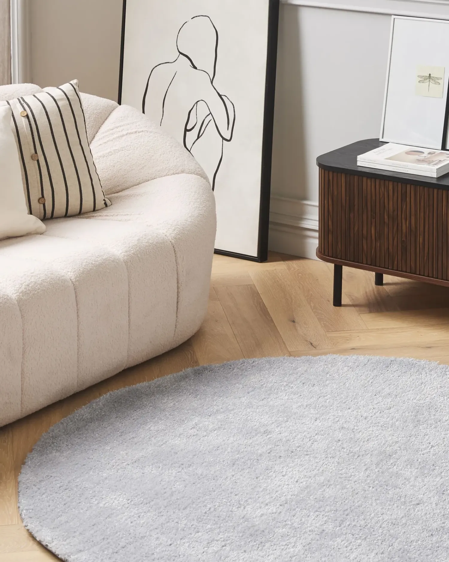 Outlet Beliani Tappeto Shaggy DEMRE chiaro Grigio