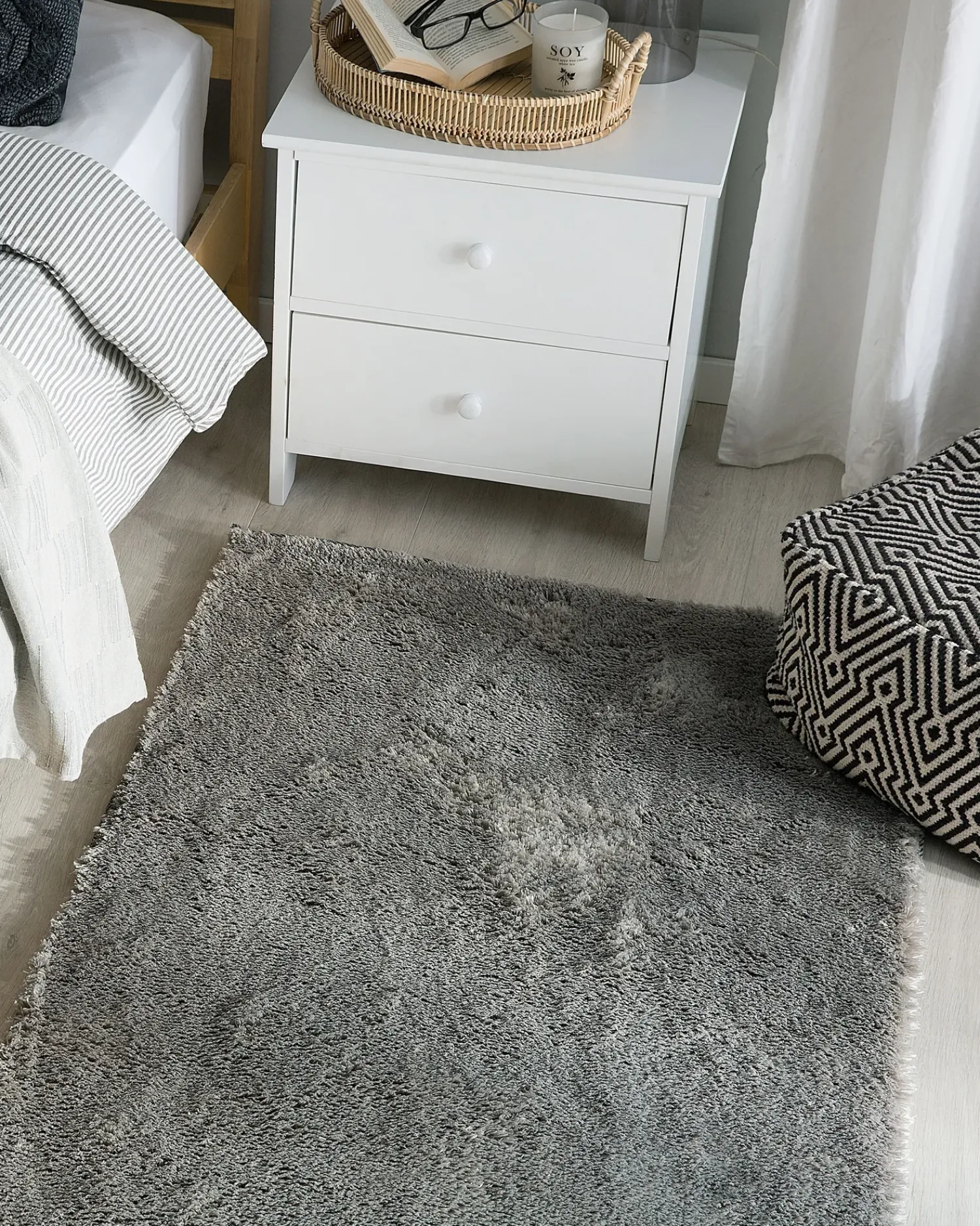 Sale Beliani Tappeto Shaggy EVREN chiaro 80 x 150 cm Grigio