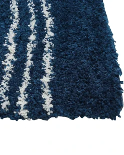 Outlet Beliani Tappeto Shaggy TASHIR Blu Bianco Blu