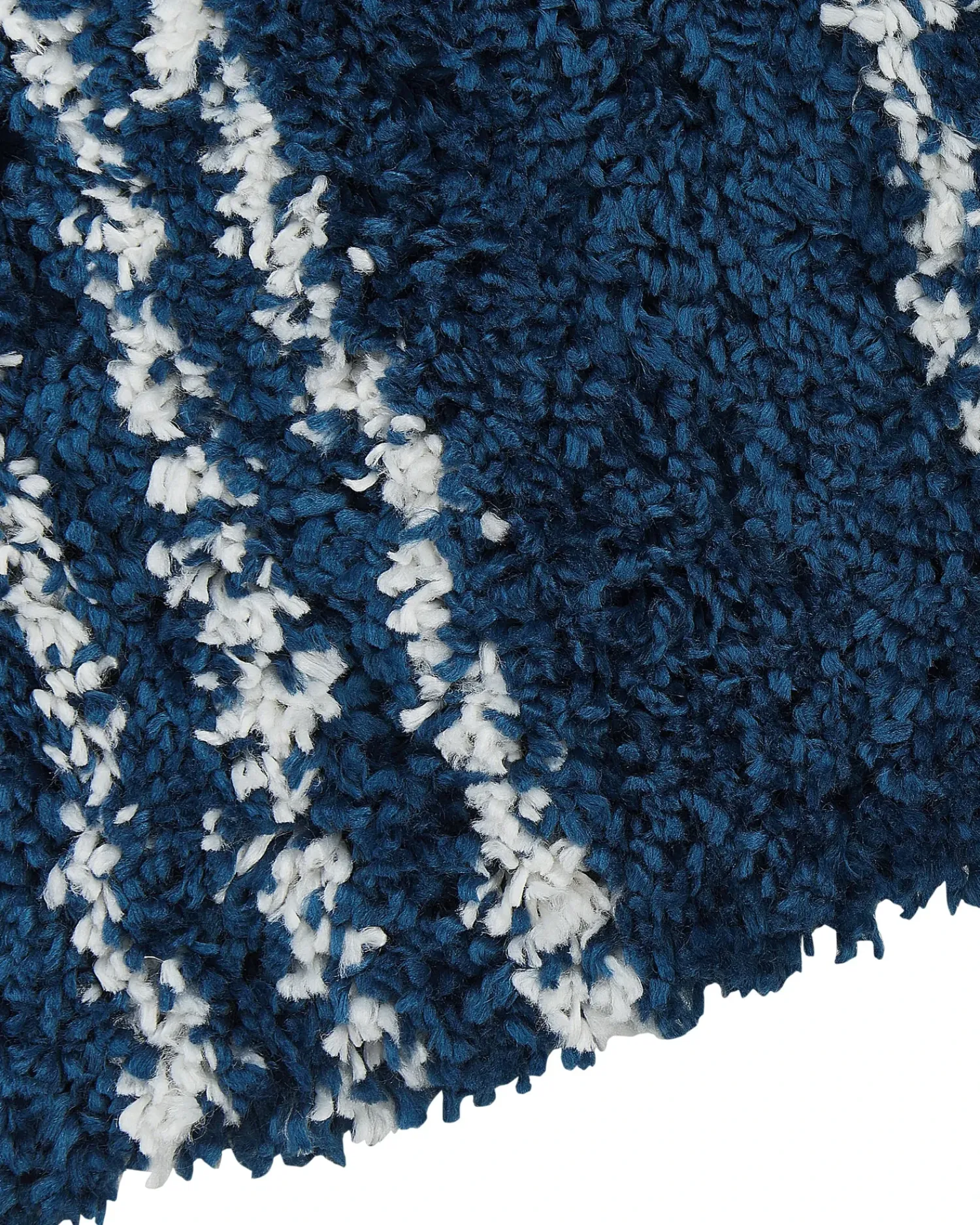 Outlet Beliani Tappeto Shaggy TASHIR Blu Bianco Blu