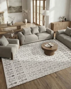 Online Beliani Tappeto SIBI Bianco 300 x 400 cm Bianco Grigio