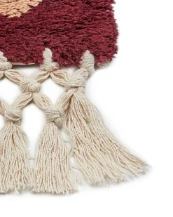 Sale Beliani Tappeto SIIRT Rosso Cotone Beige Nero Rosso