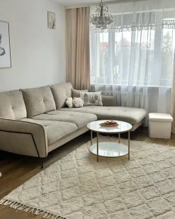 Discount Beliani Tappeto SILCHAR Cotone Beige