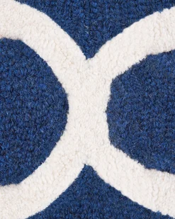 New Beliani Tappeto SILVAN Blu marino Lana Beige Blu