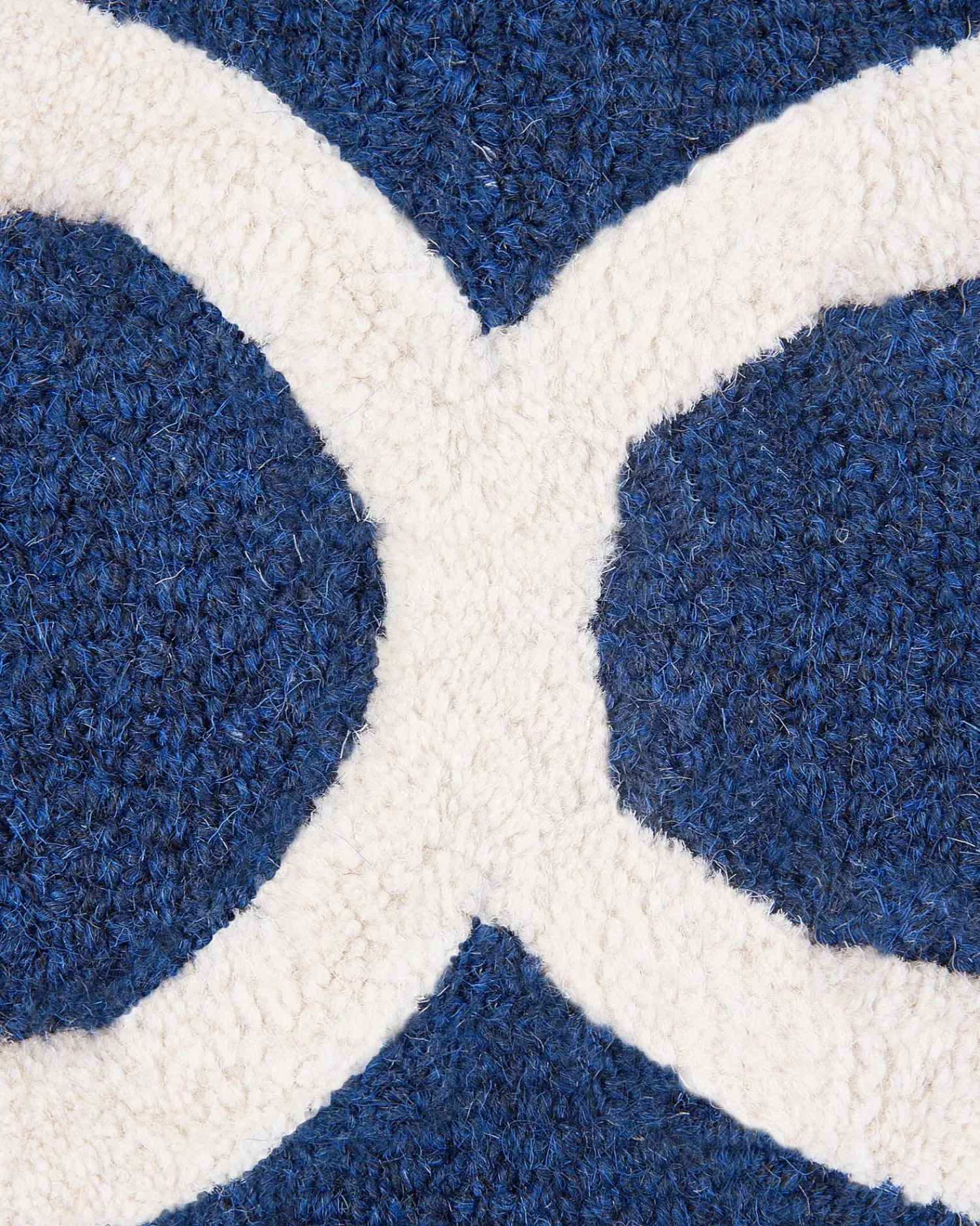 New Beliani Tappeto SILVAN Blu marino Lana Beige Blu