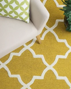 Discount Beliani Tappeto SILVAN Giallo Lana Beige Giallo