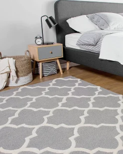 Best Beliani Tappeto SILVAN Grigio chiaro Lana Bianco Grigio