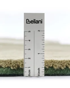 Sale Beliani Tappeto SINJUWI Multicolore ø 140 cm Lana Beige Bianco Verde Multicolore