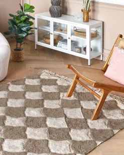 Sale Beliani Tappeto SINOP Beige Cotone Beige Marrone